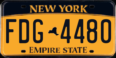 NY license plate FDG4480