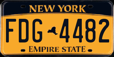 NY license plate FDG4482