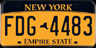 NY license plate FDG4483