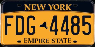 NY license plate FDG4485