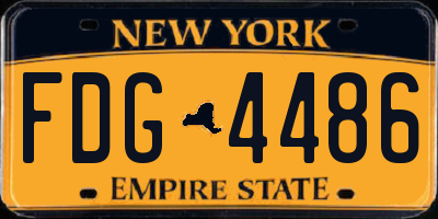 NY license plate FDG4486