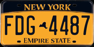 NY license plate FDG4487