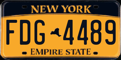 NY license plate FDG4489