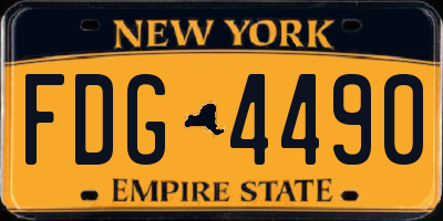 NY license plate FDG4490