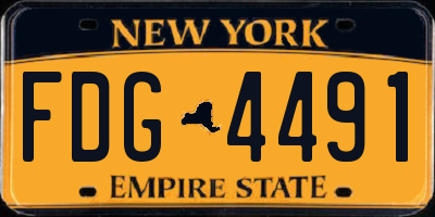 NY license plate FDG4491