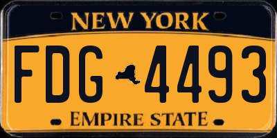 NY license plate FDG4493