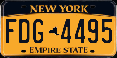 NY license plate FDG4495