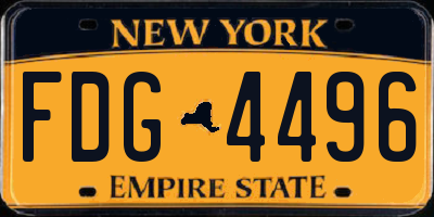 NY license plate FDG4496