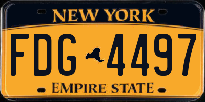 NY license plate FDG4497