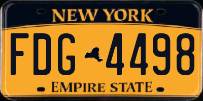 NY license plate FDG4498