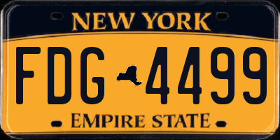 NY license plate FDG4499