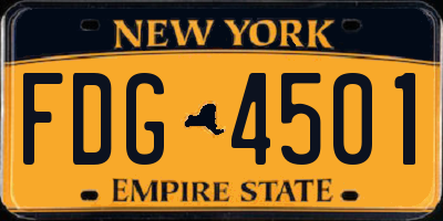 NY license plate FDG4501