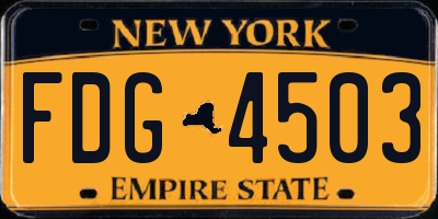 NY license plate FDG4503