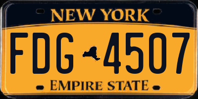 NY license plate FDG4507