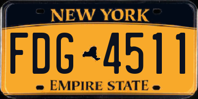 NY license plate FDG4511
