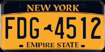 NY license plate FDG4512