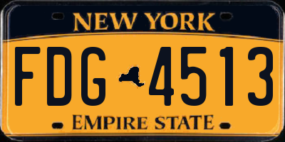 NY license plate FDG4513