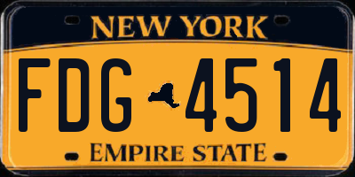 NY license plate FDG4514