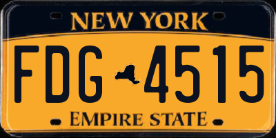 NY license plate FDG4515