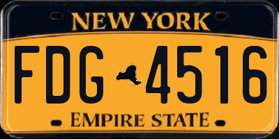 NY license plate FDG4516