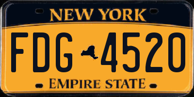 NY license plate FDG4520