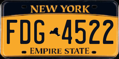 NY license plate FDG4522