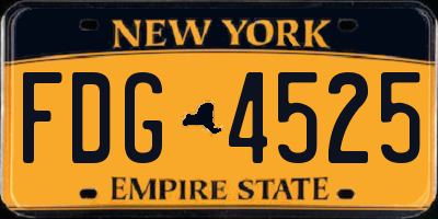 NY license plate FDG4525
