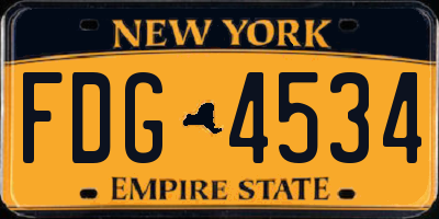NY license plate FDG4534