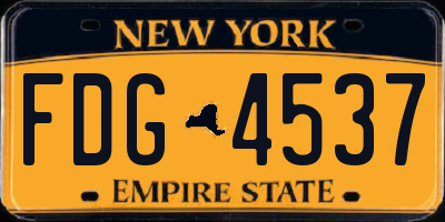 NY license plate FDG4537