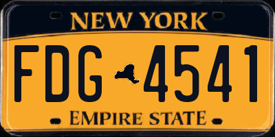 NY license plate FDG4541