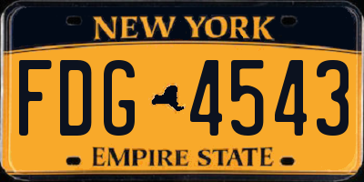 NY license plate FDG4543