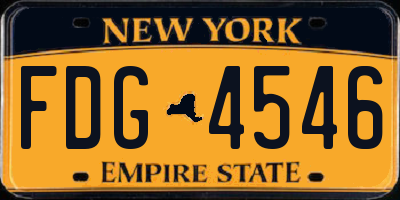 NY license plate FDG4546
