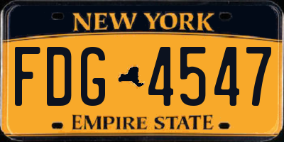NY license plate FDG4547