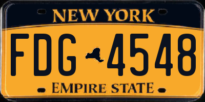 NY license plate FDG4548