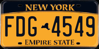 NY license plate FDG4549