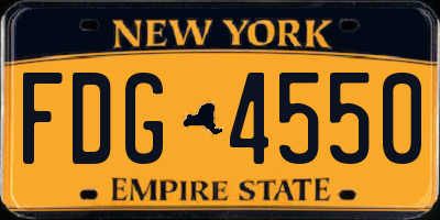 NY license plate FDG4550