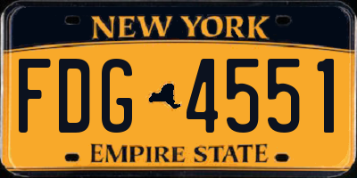 NY license plate FDG4551