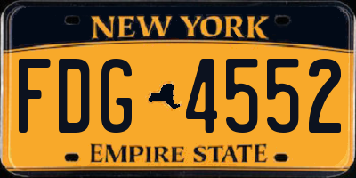 NY license plate FDG4552