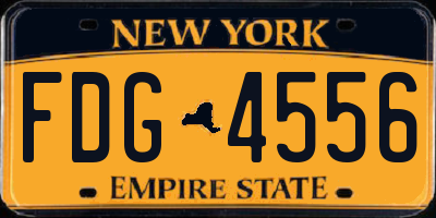NY license plate FDG4556