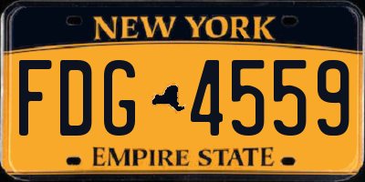 NY license plate FDG4559