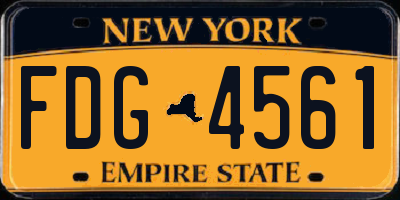 NY license plate FDG4561