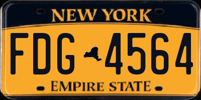 NY license plate FDG4564