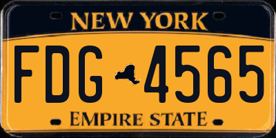 NY license plate FDG4565