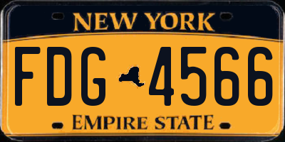 NY license plate FDG4566