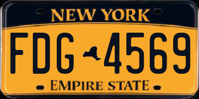 NY license plate FDG4569