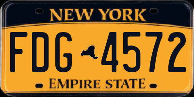 NY license plate FDG4572