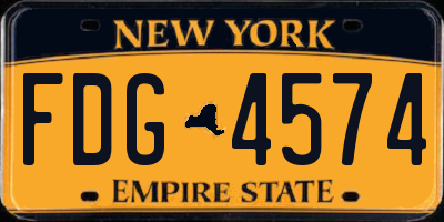 NY license plate FDG4574