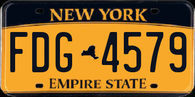NY license plate FDG4579