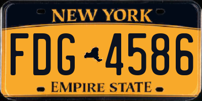 NY license plate FDG4586