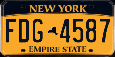 NY license plate FDG4587